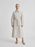 Relaxed Double Breasted Trench Coat White