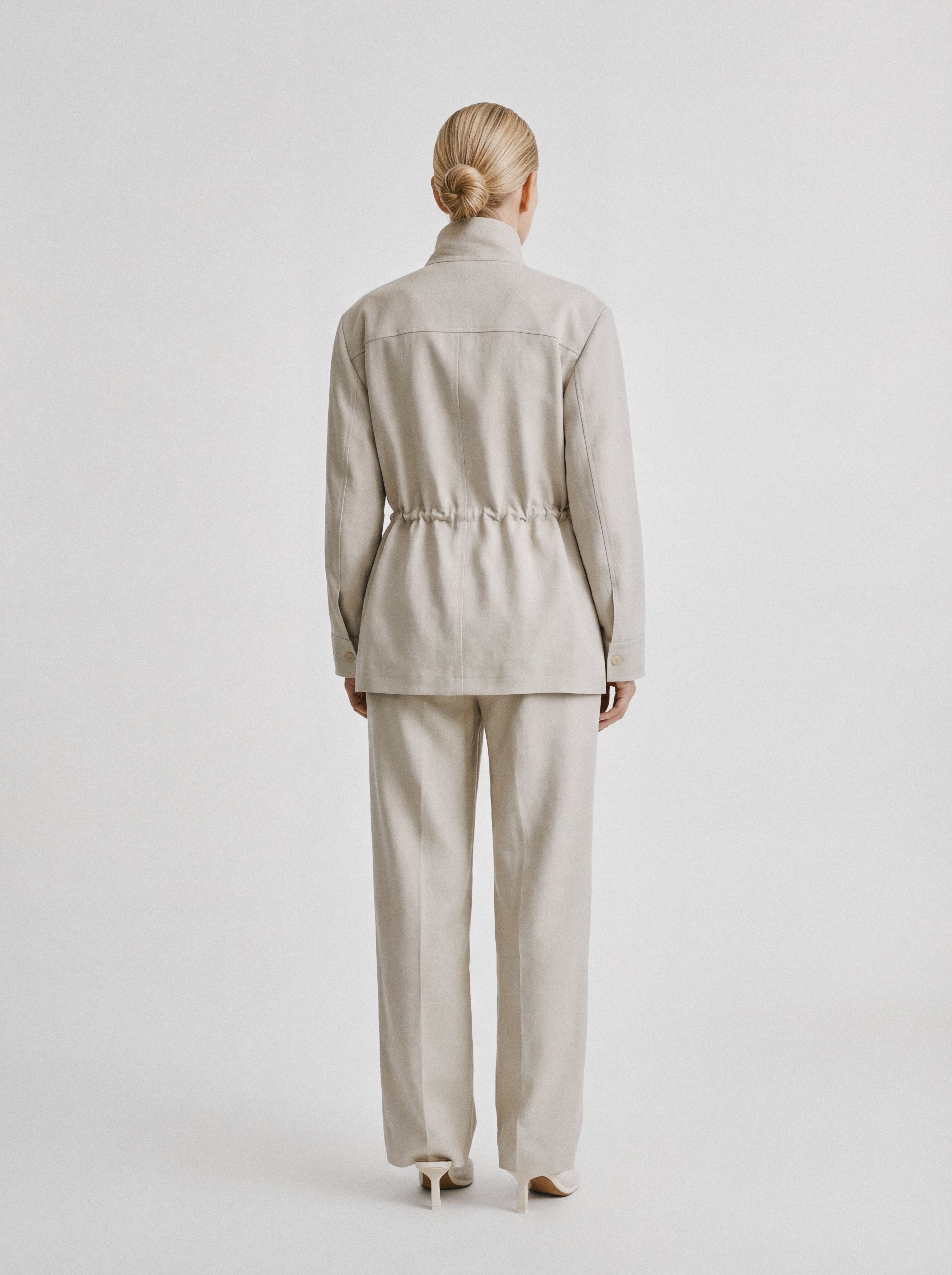 Structured High Neck Jacket Grey