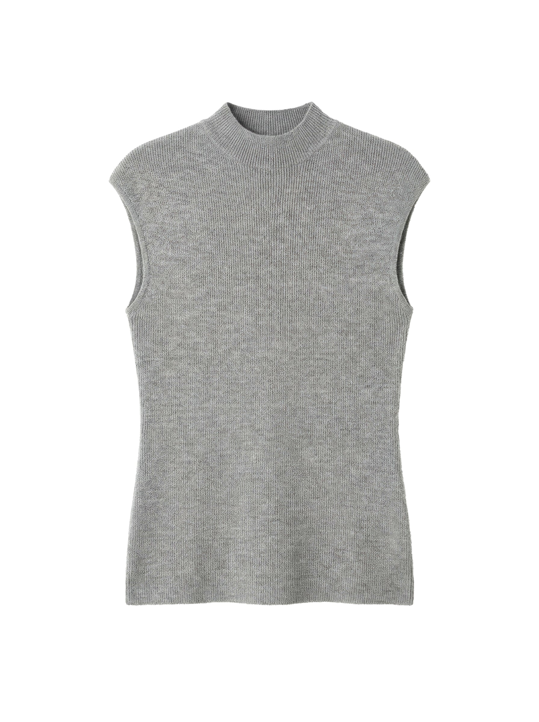 Sleeveless Rib Knit Top Grey