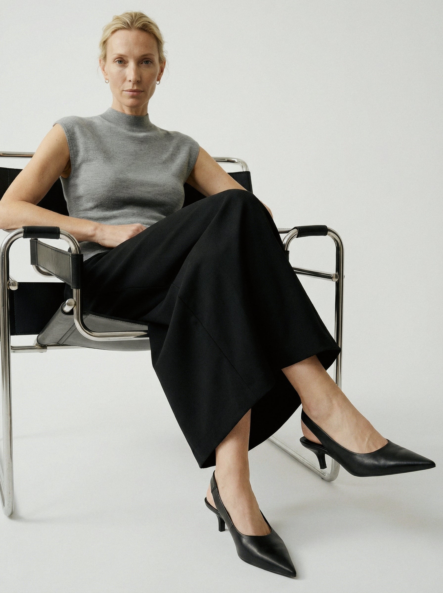 High Rise Midi Skirt Black